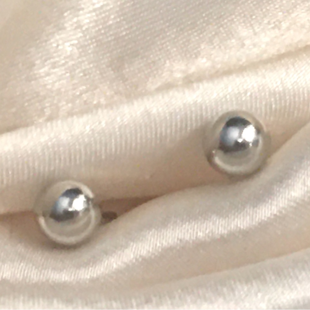 Silver Ball post earrings